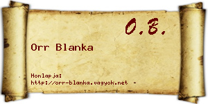 Orr Blanka névjegykártya